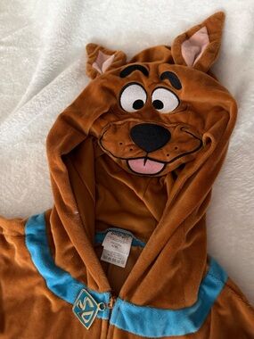 Spirit Of Halloween Adult SCOOBY DOO Plush Head Hoodie Jumpsuit 1pc Costume L/XL